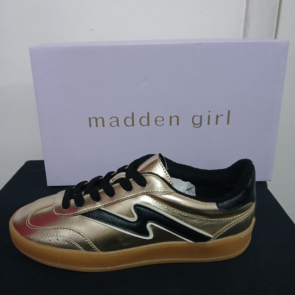 Madden Girl Gold and Black Sneakers